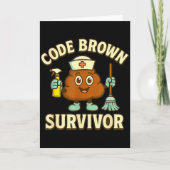 Code Brown Overlever Grappige Verpleegster Cna Med Kaart (Voorkant)