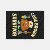 Code Brown Survivor Funny Nurse Cna Medical Humor Fleece Deken (Voorkant (Horizontaal))