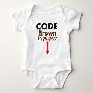 Code bruin in in VOORTGANG Kinder T-Hemden Romper