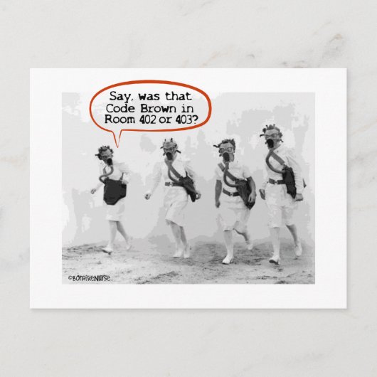 Code bruin voor verpleegkundigen briefkaart (Voorkant)
