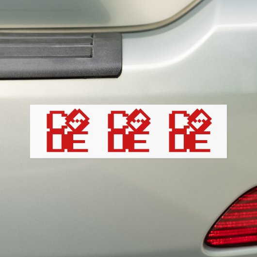 CODE BUMPERSTICKER (Op auto)