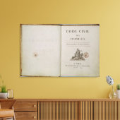 Code civiel, open op de titelpagina, 1804 canvas afdruk (Insitu (Woonkamer))