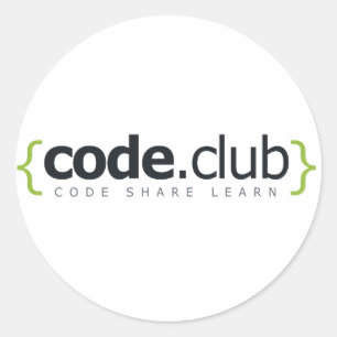 Code Club Shop Ronde Sticker