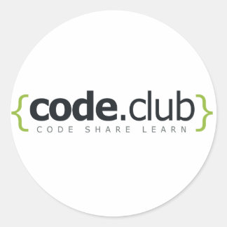 Code Club Shop Ronde Sticker