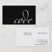 Code: Code aap, programmeur Visitekaartje (Voorkant / Achterkant)