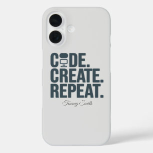 Code. Creëer. Herhaal. - Inspirerende technologie iPhone 16 Hoesje