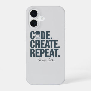 Code. Creëer. Herhaal. - Inspirerende technologie iPhone 16 Hoesje