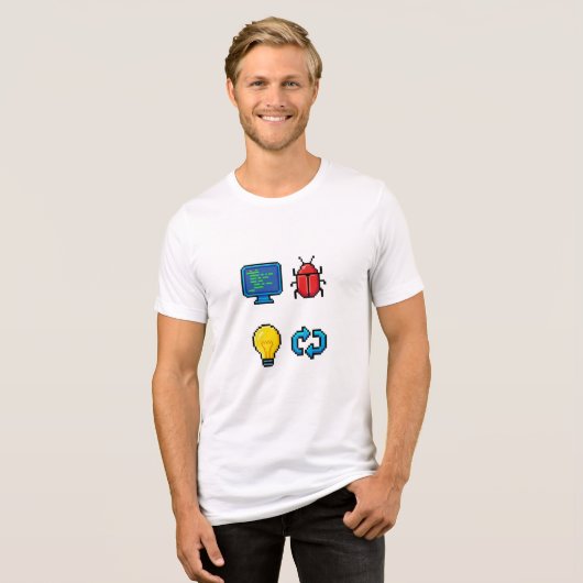 Code Debug Maken Herhalen Programmeur Tri-Blend Shirt (Voorkant volledig)