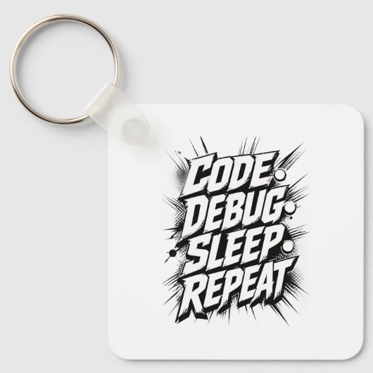 Code Debug Slaap Herhaal Sleutelhanger (Voorkant)