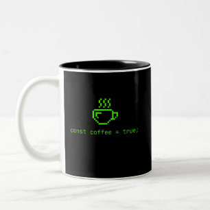 Code en koffieleven is goed tweekleurige koffiemok