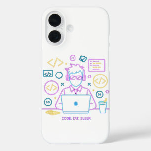 Code. Eten. Slapen. iPhone 16 Hoesje