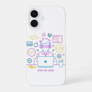 Code. Eten. Slapen. iPhone 16 Hoesje