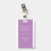 code foto-naamlabel van werkbalk badge (Achterkant met clip)