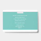 code foto-naamlabel van werkbalk badge (Achterkant)