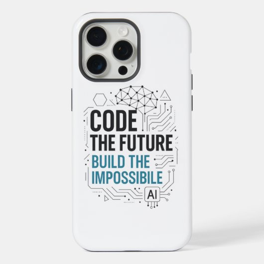 Code Future Build Impossible Hoesje | technisch Ho iPhone Hoesje (Achterkant)