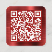 Code geborsteld Metallic Red Company QR Vierkante Visitekaartje (Achterkant)