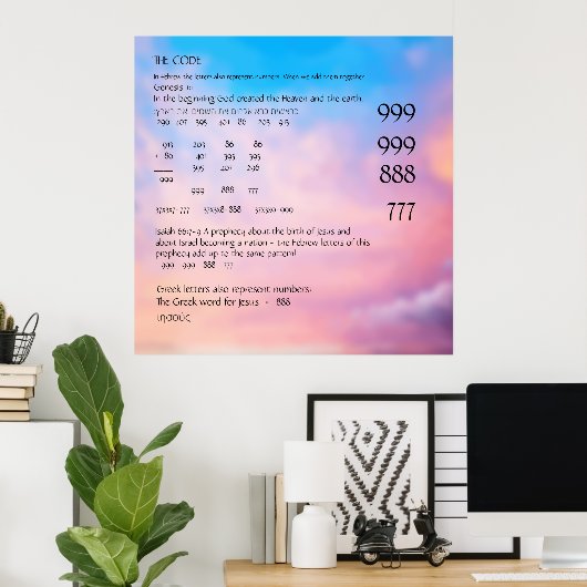 Code Genesis 1:1 Poster (Thuiskantoor)