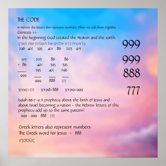 Code Genesis 1:1 Poster (Voorkant)