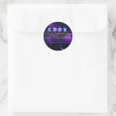 code-hacker ronde sticker (Tas)