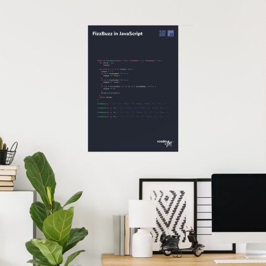 Code is art - code Poster 20 x 28 inch (Thuiskantoor)