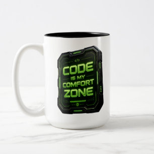 Code Is Mijn Comfortzone Cyberpunk Programmeur Tweekleurige Koffiemok