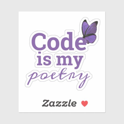 Code is mijn Poetry Programmer Paarse Sticker (Vel)
