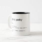 Code is Poetry Tweekleurige Koffiemok (Voorkant links)
