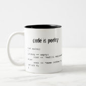 Code is Poetry Tweekleurige Koffiemok (Links)