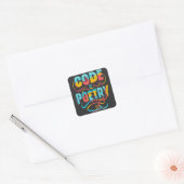Code is poëzie: verhef je programmeerpassie vierkante sticker (Envelop)