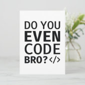 Code je zelfs Bro Bedankkaart (Staand voorkant)