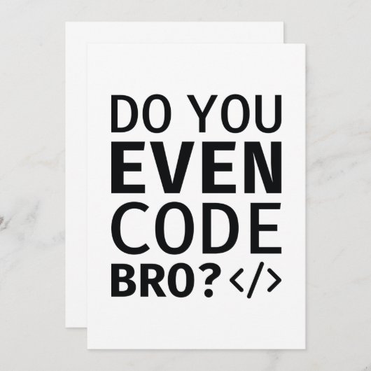 Code je zelfs Bro Bedankkaart (Voorkant / Achterkant)