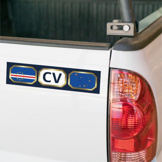 Code Kaapverdische vlag Bumpersticker (Op Truck)