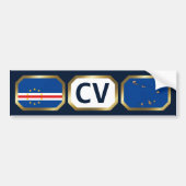 Code Kaapverdische vlag Bumpersticker (Voorkant)