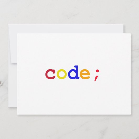CODE KAART (Achterkant)