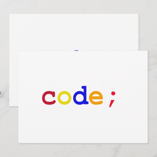 CODE KAART (Voorkant / Achterkant)