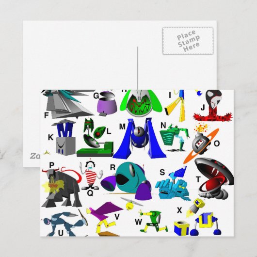 Code Key - Robots Briefkaart (Voorkant / Achterkant)
