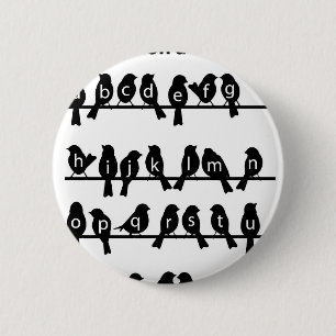 Code Key - vogels op een draad Ronde Button 5,7 Cm
