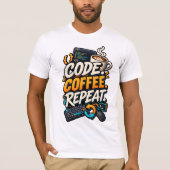 Code Koffie Herhaal T-shirt (Voorkant)