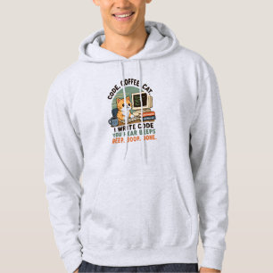 Code Koffie Kat Programmeur Humor Illustratie Hoodie