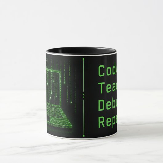 Code Leer Debug Herhaal Leraar Informatica Mok (Midden)