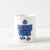 CODE LIFE Mug – For Programmers Who Debug Coffee  Koffiemok (Center)