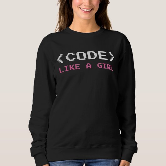 Code Like A Girl Programmer Computer Science Trui (Voorkant)