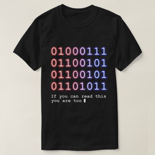Code Lover Tshirt, Funny Binary Code T-shirt, Tech T-shirt (Design voorkant)