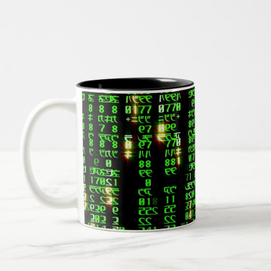 Code matrix tweekleurige koffiemok (Links)