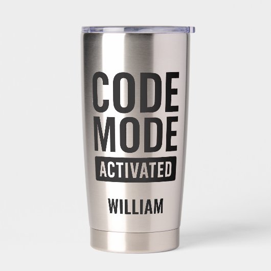 Code Mode Activated Code Developer Geïsoleerde Drinkbeker (Links)