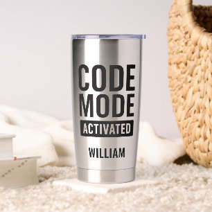 Code Mode Activated Code Developer Geïsoleerde Drinkbeker
