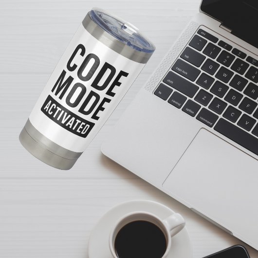 Code Mode Activated Code Developer Geïsoleerde Drinkbeker