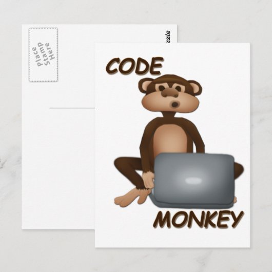 Code Monkey Briefkaart (Voorkant / Achterkant)
