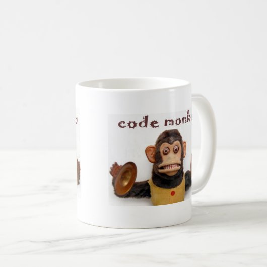 Code monkey Coffee Cup Mok computerprogramma (Voorkant rechts)