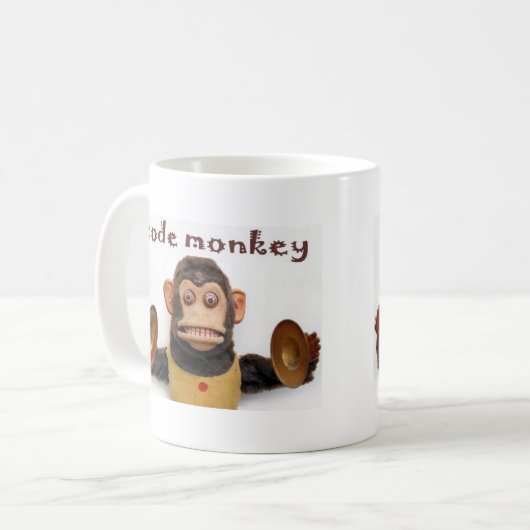 Code monkey Coffee Cup Mok computerprogramma (Voorkant links)